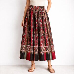 Vintage Susan Bristol Floral Paisley Maxi Skirt M